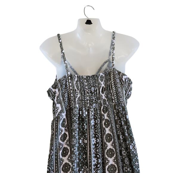 Derek Heart Floral Print Spaghetti Strap Hi Low Maxi Dress Black Size 1X - Picture 7 of 9